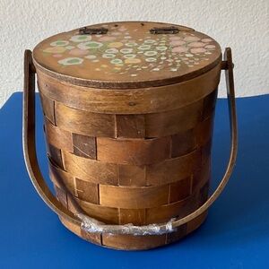 GARY GAIL DALLAS Wooden basket purse.